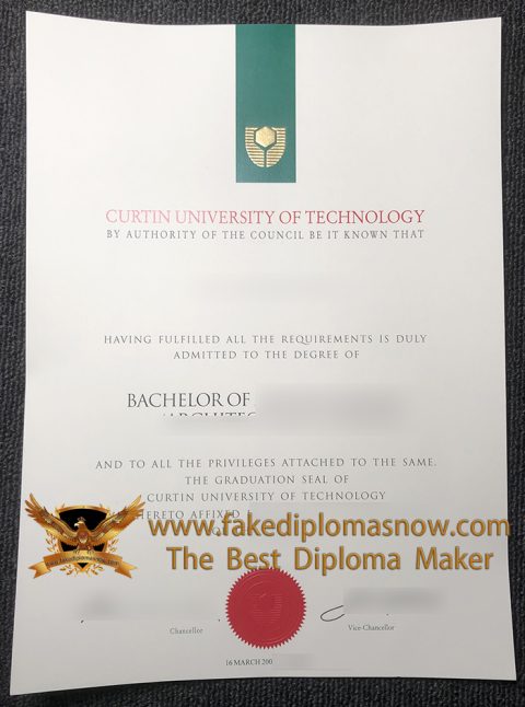 Personalized Curtin University degree Layout – Novelty degree Print