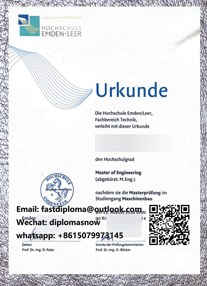 Hochschule EmdenLeer Urkunde