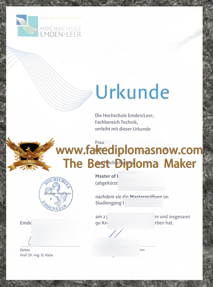 Hochschule Emden/Leer Urkunde