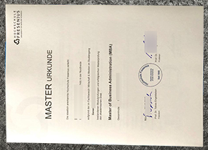 Hochschule Fresenius Urkunde from Germany