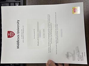 Middlesex University degree certificate from UK