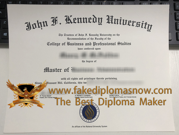 John F. Kennedy University diploma