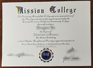 Mission College degree from California