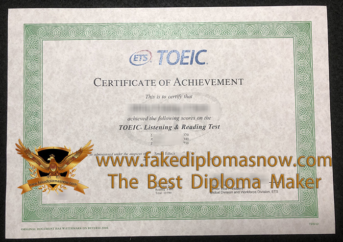 TOEIC certificate TOEIC certificate