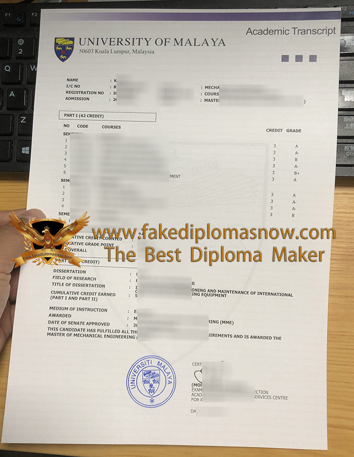 University of Malaya transcript