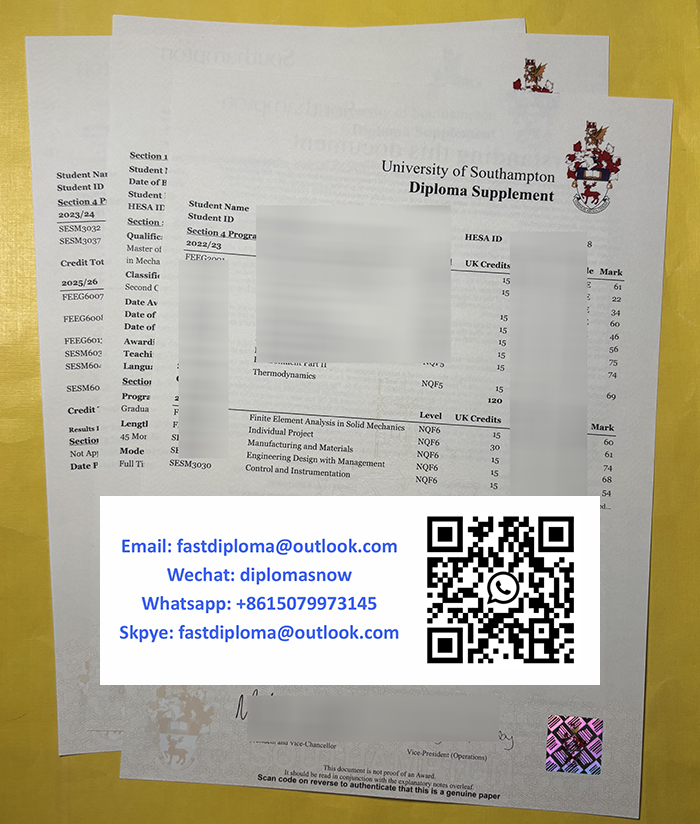 University of Southampton transcript University of Southampton transcript