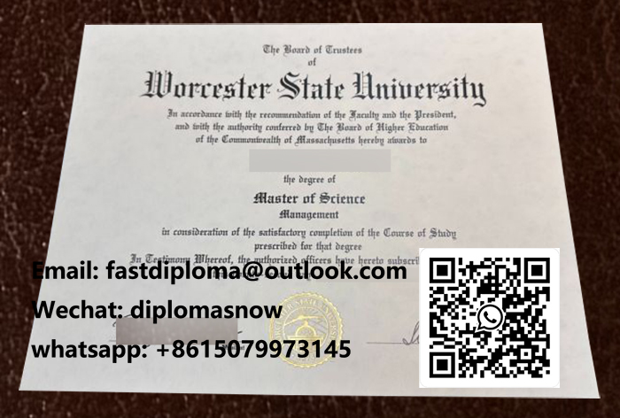 Worcester State University diploma