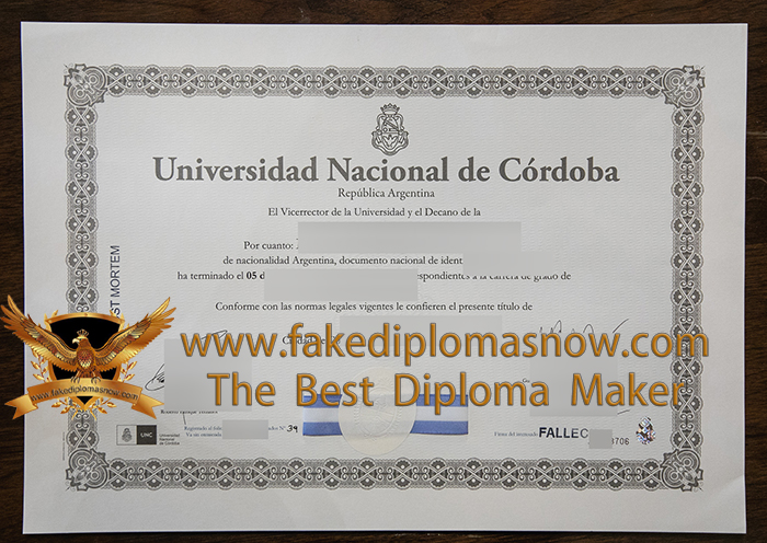 Universidad Nacional de Córdoba diploma Universidad Nacional de Córdoba diploma