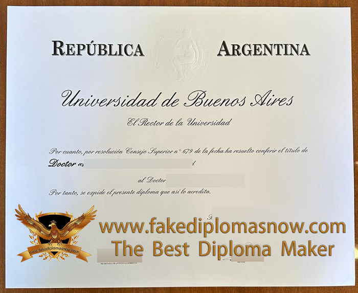 Universidad de Buenos Aires diploma Universidad de Buenos Aires diploma